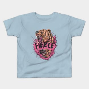 Fierce Grizzly- Show Your Fearless Side Kids T-Shirt